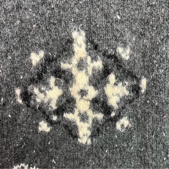 Nordic Design Hand Knit Gray Wool Patterned Sweater Size M P Women - Picture 10 of 10